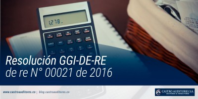 Resolución GGI-DE-RE de re N° 00021 de 2016