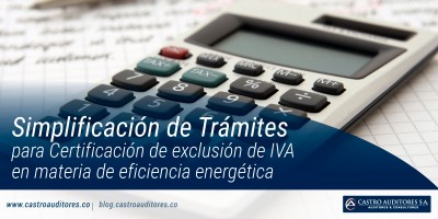 Simplificación de trámites para certificación de exclusión de IVA en materia de eficiencia energética