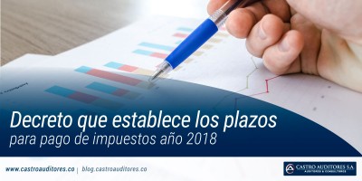 Decreto que establece los plazos para pago de impuestos año 2018