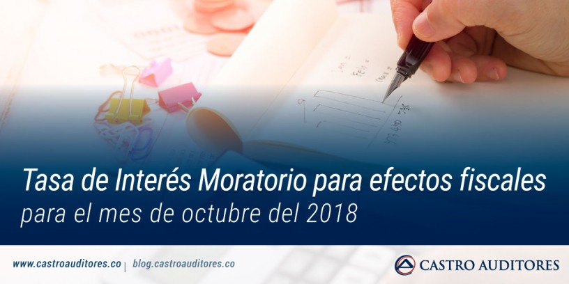 Tasa de Interés Moratorio para efectos fiscales para el mes de octubre del 2018 | Blog de Castro Auditores